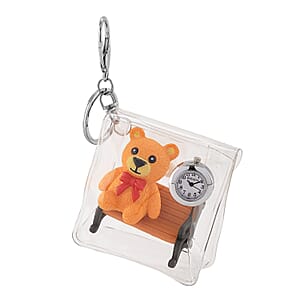 Strada SL68 Quartz Movement Keychain Watch with Bear Charms Strap and Nylon Bracelet with Resin Charms (7 7.5In)