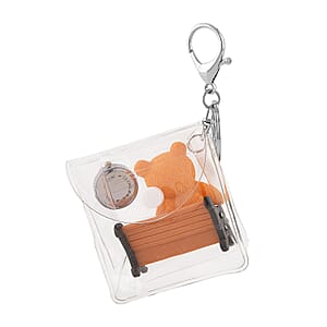 Strada SL68 Quartz Movement Keychain Watch with Bear Charms Strap and Nylon Bracelet with Resin Charms (7 7.5In)