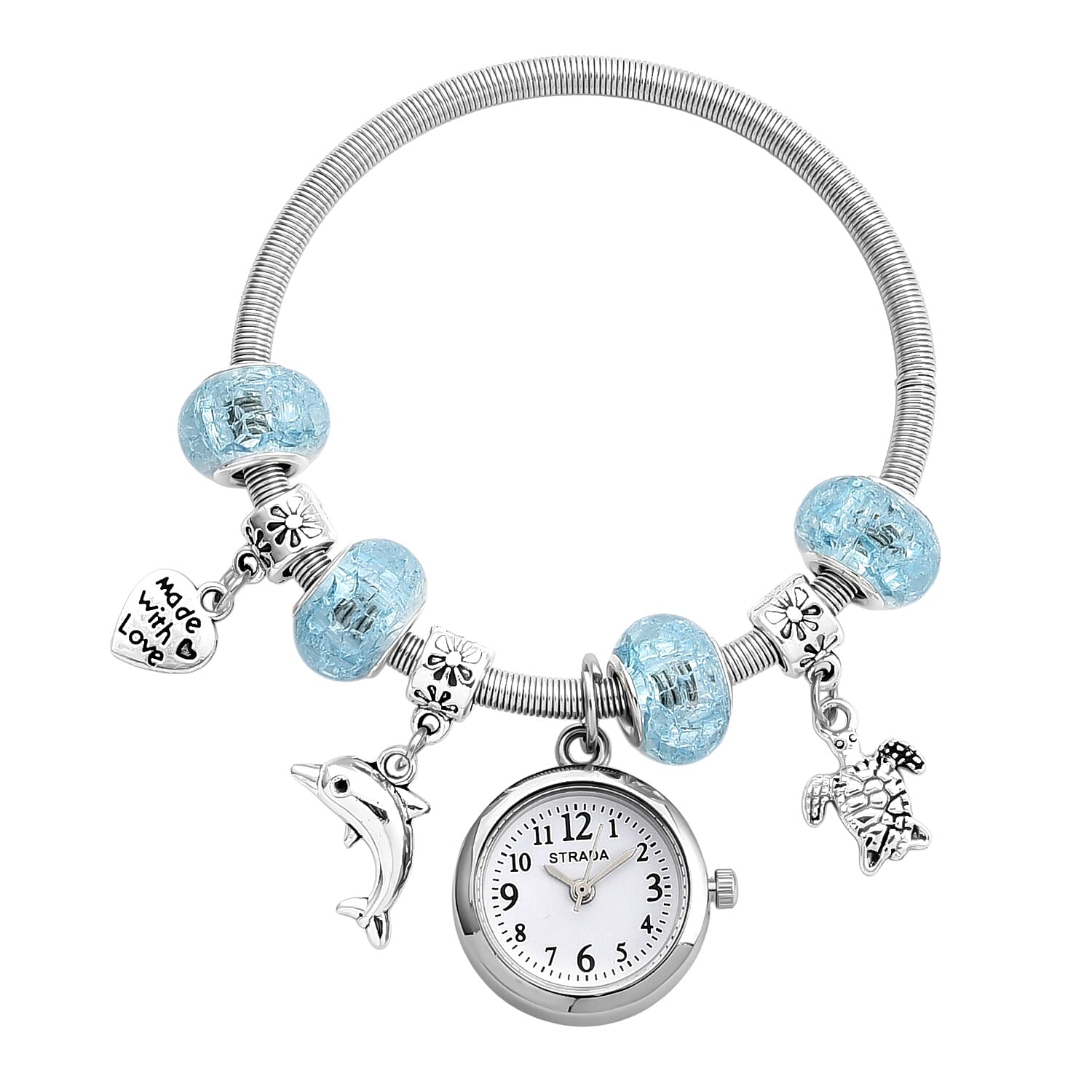 Strada SL68 Quartz Movement Bracelet Watch in Silvertone
