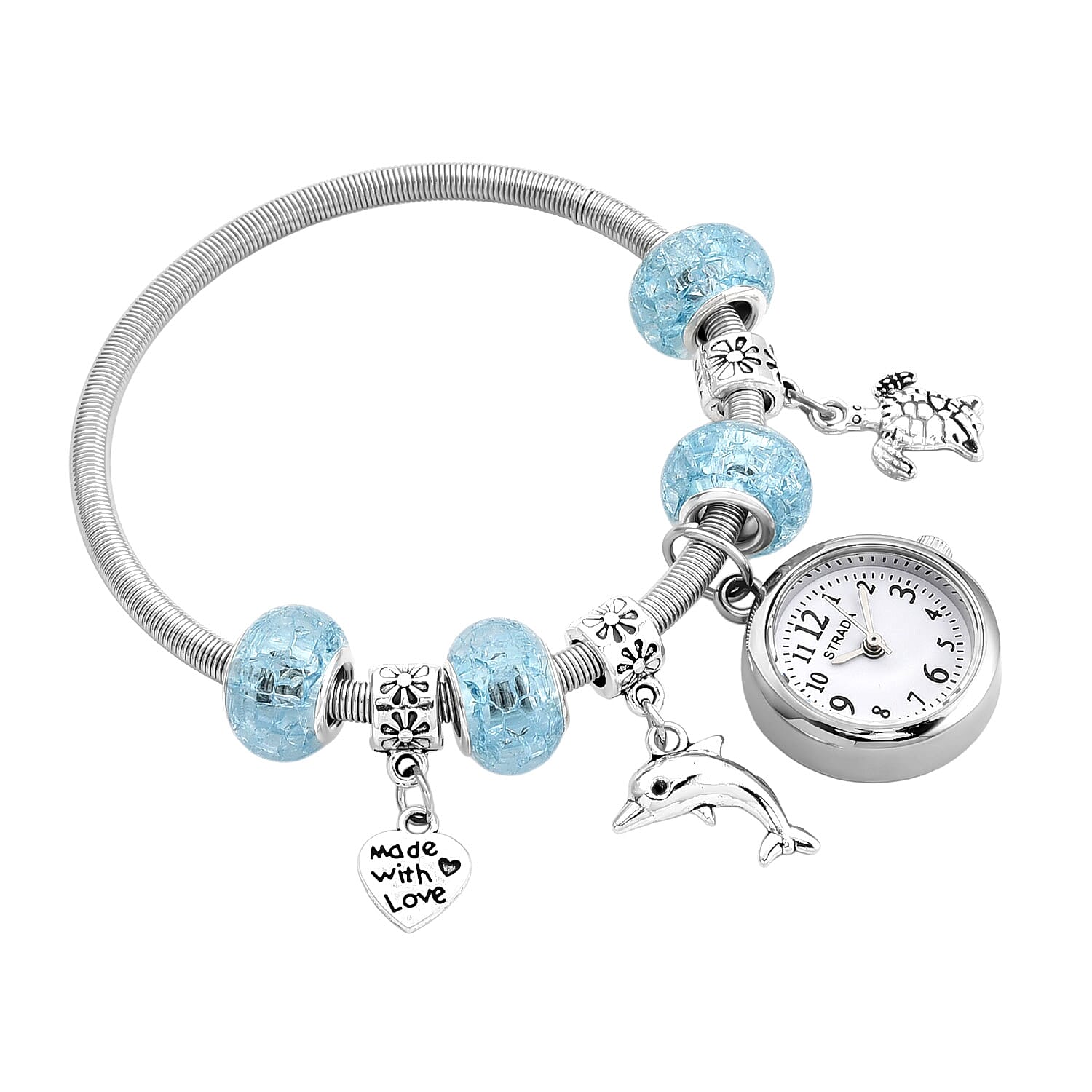 Strada SL68 Quartz Movement Bracelet Watch in Silvertone