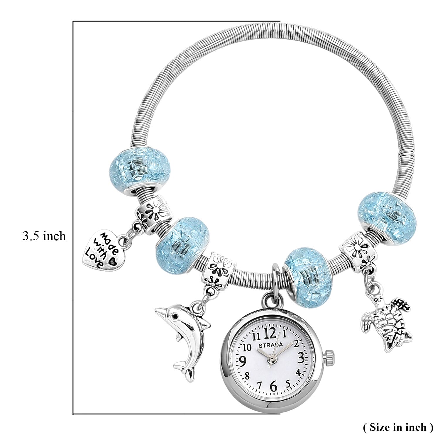 Strada SL68 Quartz Movement Bracelet Watch in Silvertone