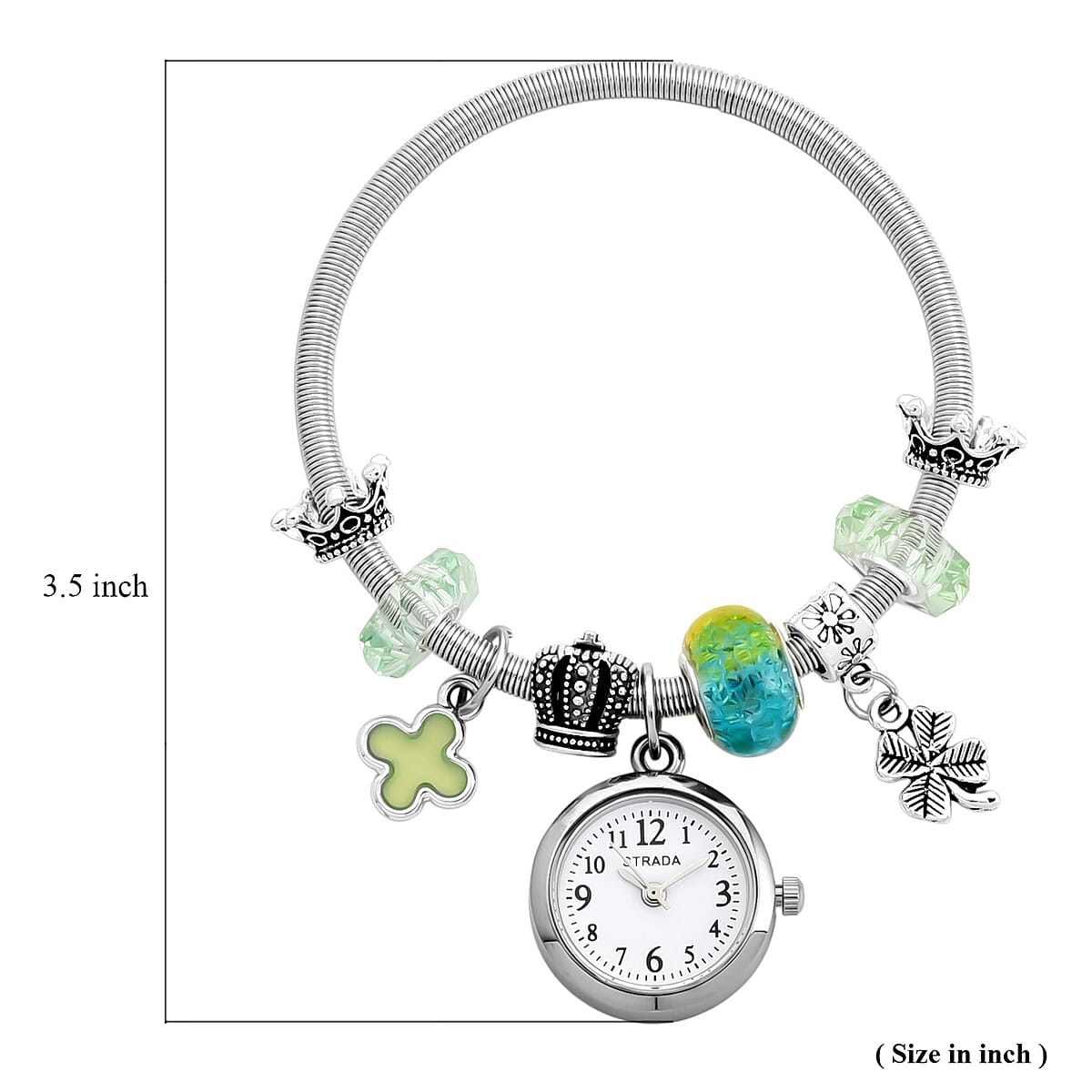 Strada SL68 Quartz Movement Bracelet Watch in Silvertone image number 5