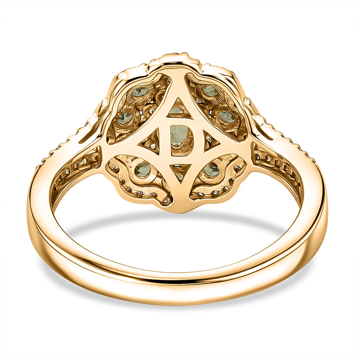 D'Joy Ambanja Demantoid Garnet and Multi Gemstone 1.65 ctw Greenfire Garden Ring in 18K Vermeil Yellow Gold Over Sterling Silver (Size 10.0) image number 4