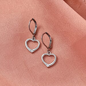 Valentine Special Deal EverTrue Moissanite Heart Earrings in Platinum Bond