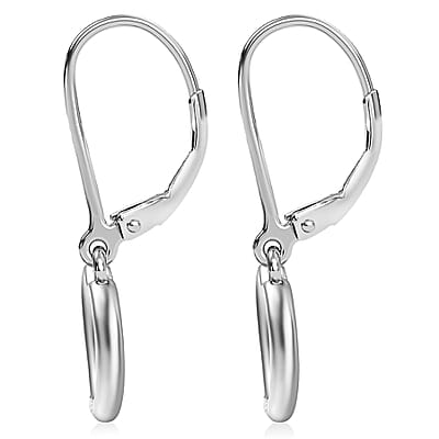 EverTrue Moissanite Heart Earrings in Platinum Bond