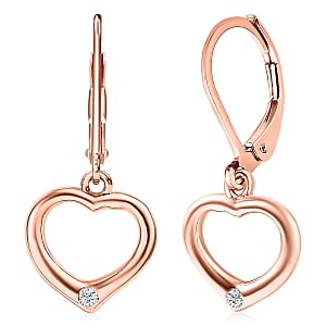 EverTrue Moissanite Heart Earrings in 18K RG Plated