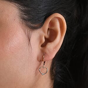 EverTrue Moissanite Heart Earrings in 18K RG Plated