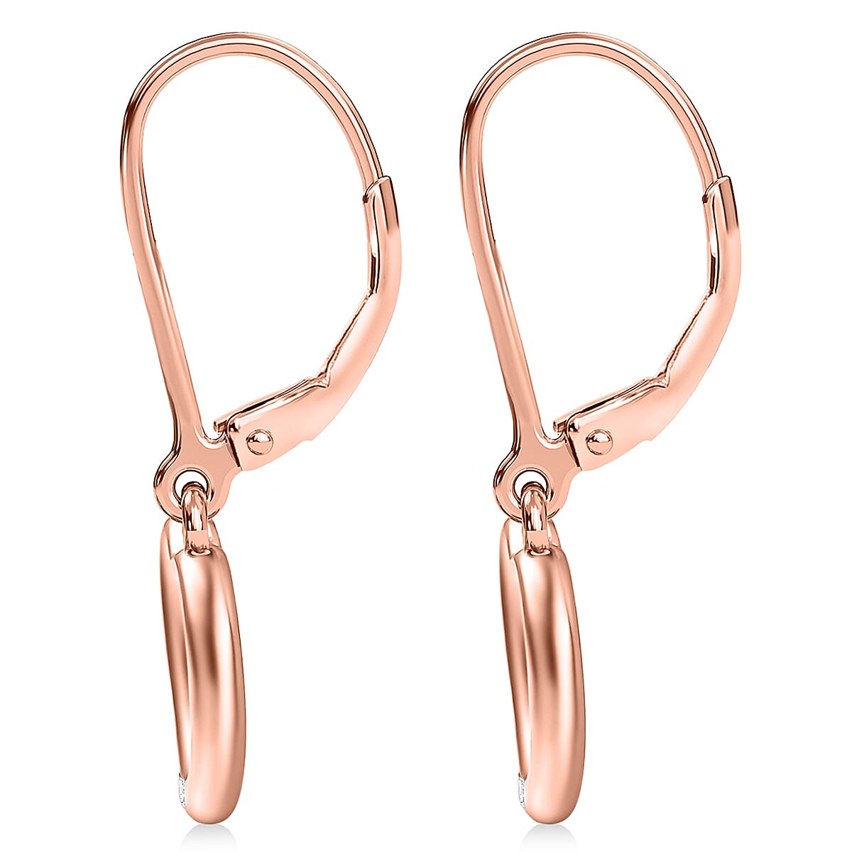 EverTrue Moissanite Heart Earrings in 18K RG Plated