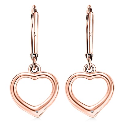 EverTrue Moissanite Heart Earrings in 18K RG Plated
