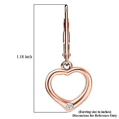 EverTrue Moissanite Heart Earrings in 18K RG Plated