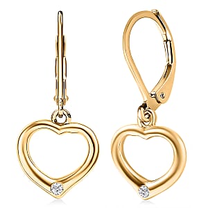 EverTrue Moissanite Heart Earrings in 18K YG Plated