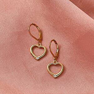 EverTrue Moissanite Heart Earrings in 18K YG Plated