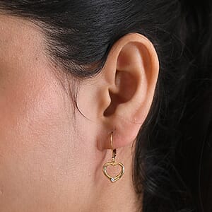 EverTrue Moissanite Heart Earrings in 18K YG Plated