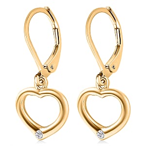 EverTrue Moissanite Heart Earrings in 18K YG Plated
