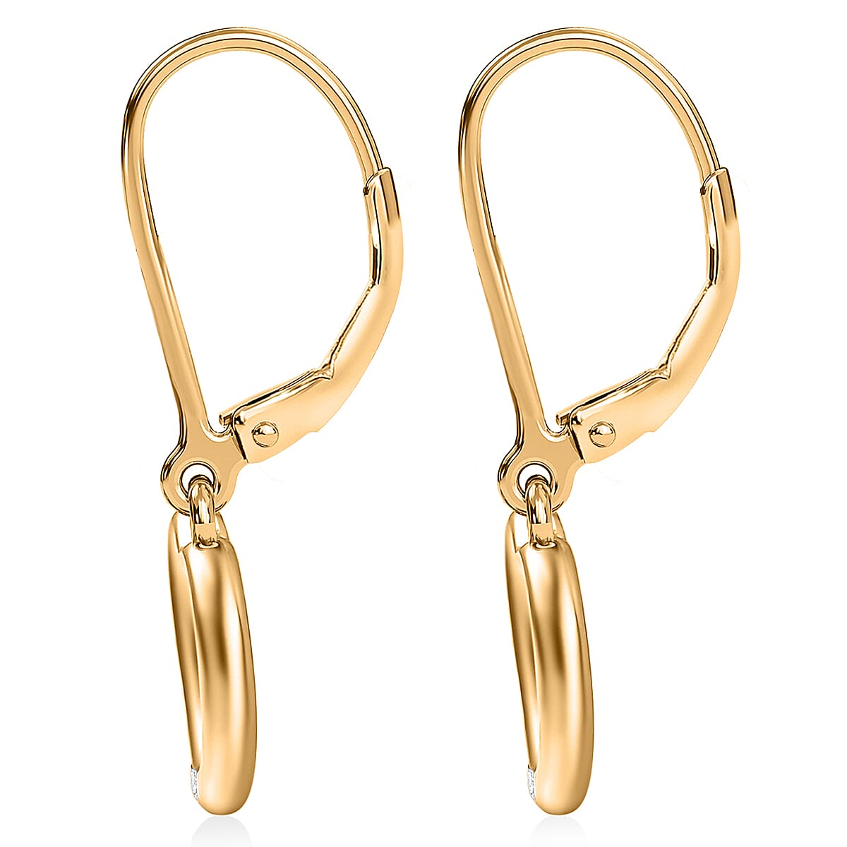 EverTrue Moissanite Heart Earrings in 18K YG Plated image number 4