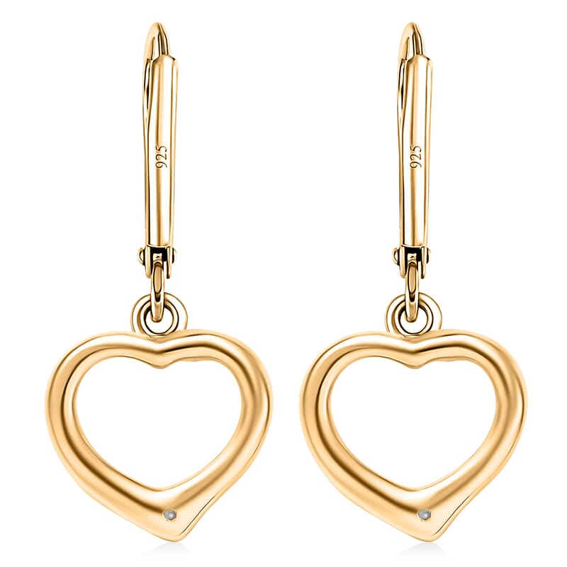 EverTrue Moissanite Heart Earrings in 18K YG Plated
