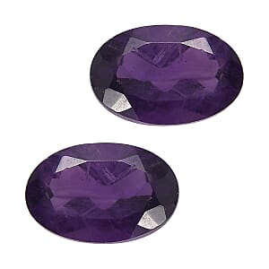 0.70 ctw Oval Cut African Amethyst Loose Gemstone &ndash; AAA Grade (Set Of 2) (6x4 mm)