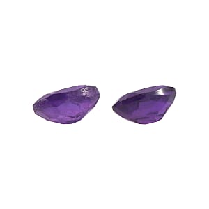 0.70 ctw Oval Cut African Amethyst Loose Gemstone &ndash; AAA Grade (Set Of 2) (6x4 mm)
