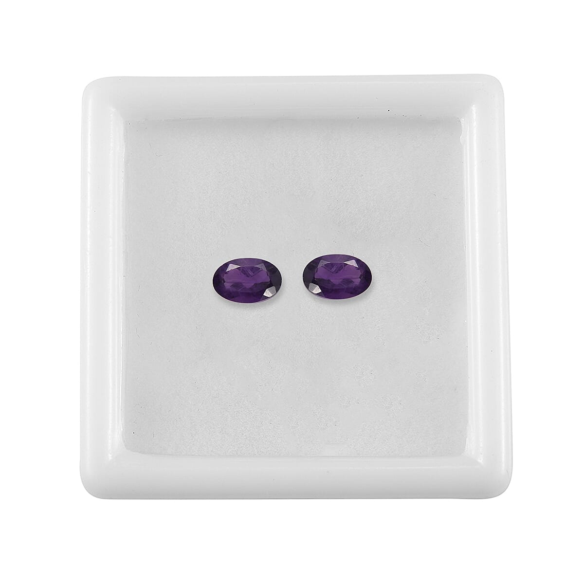 0.70 ctw Oval Cut African Amethyst Loose Gemstone &ndash; AAA Grade (Set Of 2) (6x4 mm) image number 2