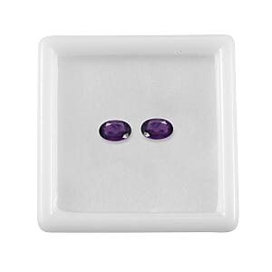 0.70 ctw Oval Cut African Amethyst Loose Gemstone &ndash; AAA Grade (Set Of 2) (6x4 mm)