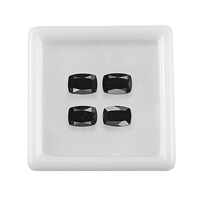 3.12 ctw Cushion Cut Australian Black Tourmaline Loose Gemstone (Set Of 4) (7x5 mm)