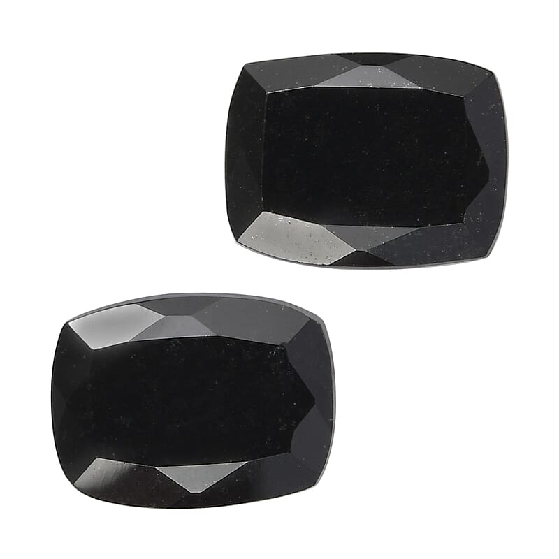 2.61 ctw Cushion Cut Australian Black Tourmaline Loose Gemstone (Set Of 2) (8x6 mm)