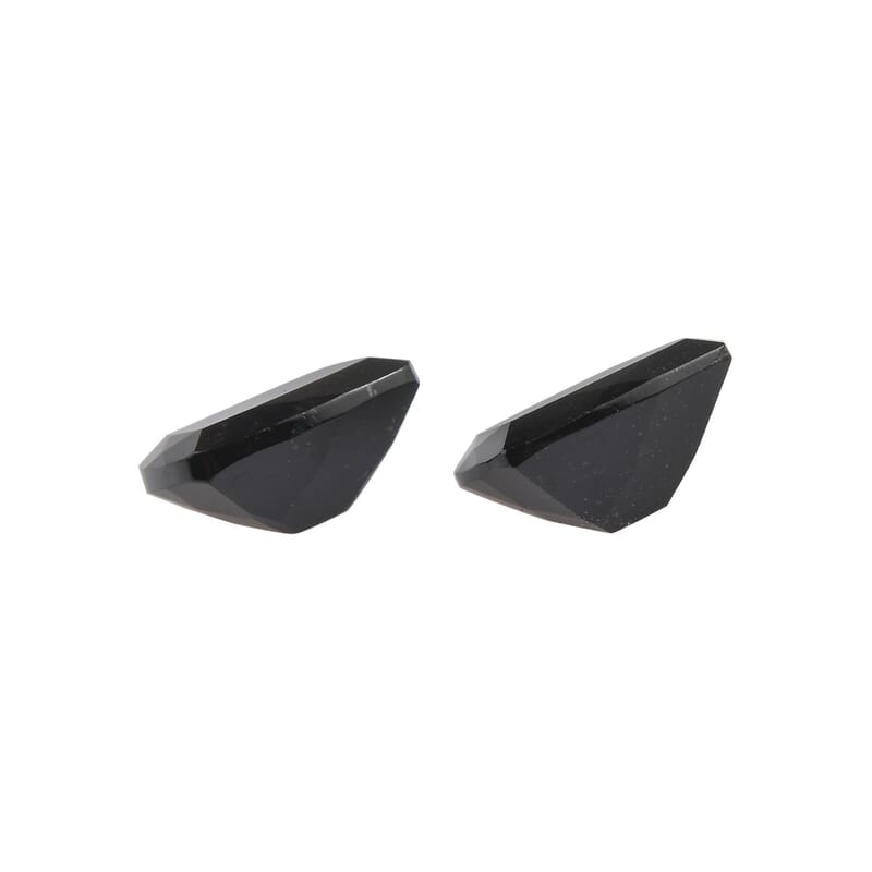 2.61 ctw Cushion Cut Australian Black Tourmaline Loose Gemstone (Set Of 2) (8x6 mm)