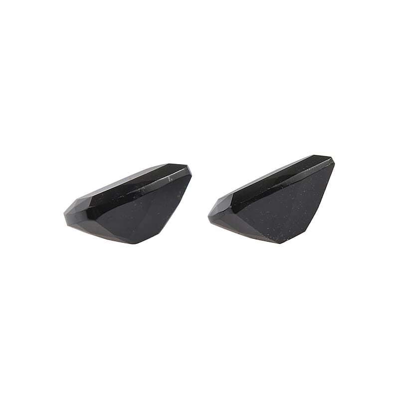 2.61 ctw Cushion Cut Australian Black Tourmaline Loose Gemstone (Set Of 2) (8x6 mm)