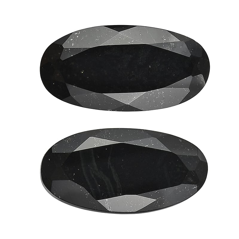 4.52 ctw Oval Cut Australian Black Tourmaline Loose Gemstone (Set Of 2) (12x6 mm)