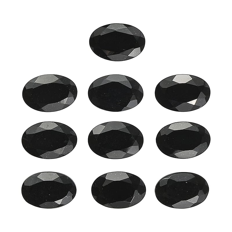 4.49 ctw Oval Cut Australian Black Tourmaline Loose Gemstone (Set Of 10) (6x4 mm)