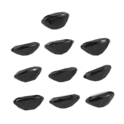 4.49 ctw Oval Cut Australian Black Tourmaline Loose Gemstone (Set Of 10) (6x4 mm)