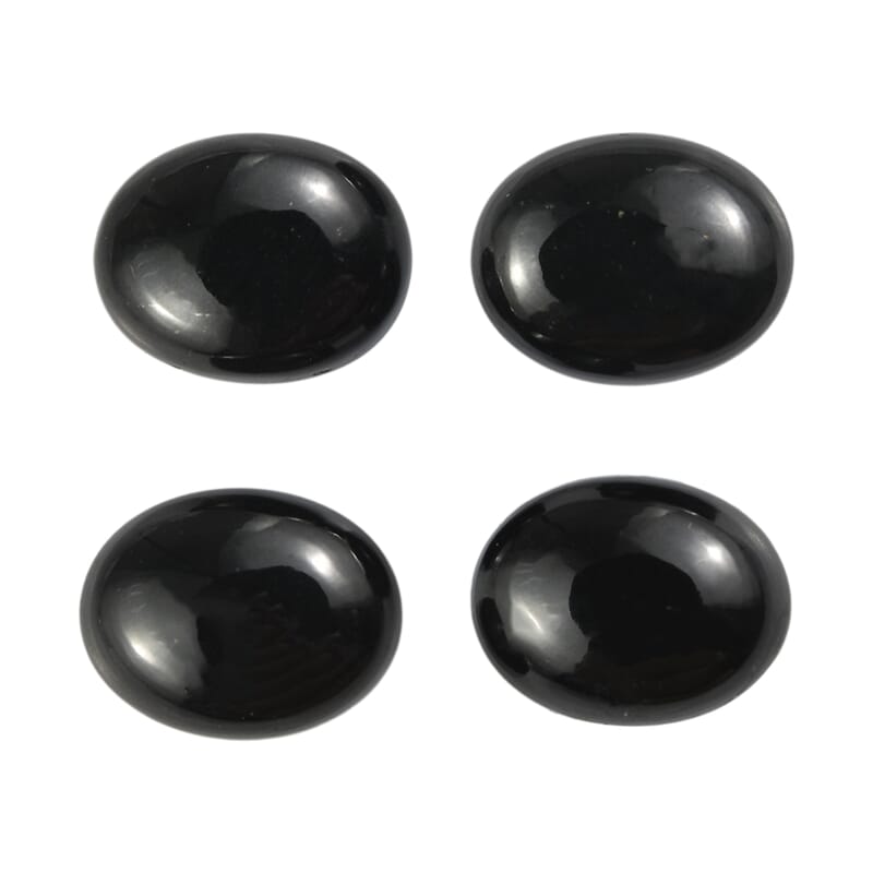6.83 ctw Oval Cut Australian Black Tourmaline Loose Gemstone (Set Of 4) (9x7 mm)