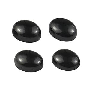 6.83 ctw Oval Cut Australian Black Tourmaline Loose Gemstone (Set Of 4) (9x7 mm)