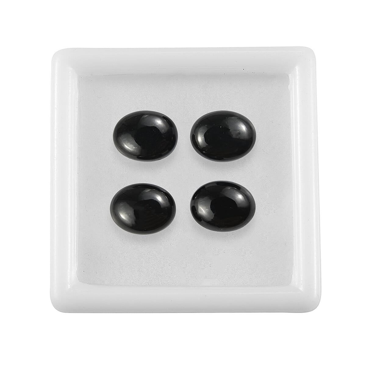 6.83 ctw Oval Cut Australian Black Tourmaline Loose Gemstone (Set Of 4) (9x7 mm) image number 2