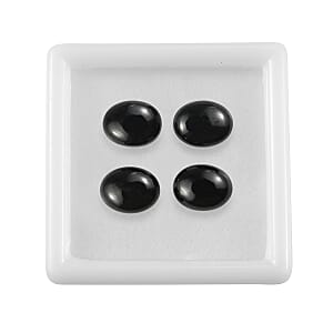 6.83 ctw Oval Cut Australian Black Tourmaline Loose Gemstone (Set Of 4) (9x7 mm)