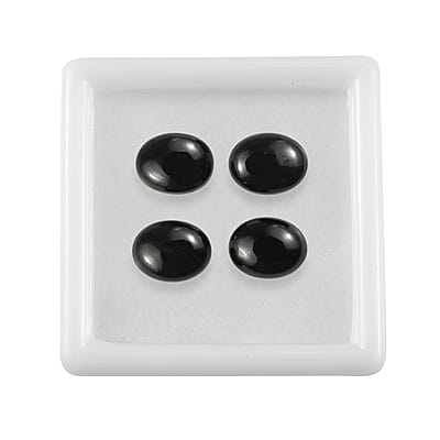 6.83 ctw Oval Cut Australian Black Tourmaline Loose Gemstone (Set Of 4) (9x7 mm)