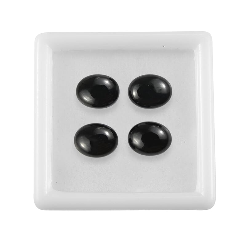 6.83 ctw Oval Cut Australian Black Tourmaline Loose Gemstone (Set Of 4) (9x7 mm)