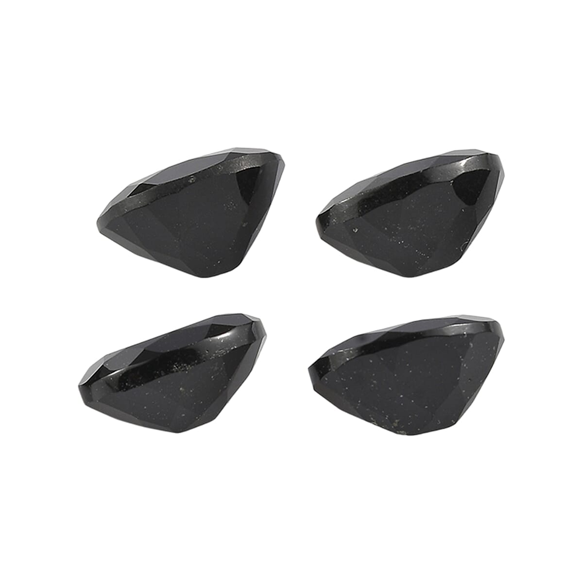7.41 ctw Oval Cut Australian Black Tourmaline Loose Gemstone (Set Of 4) (9x7 mm)