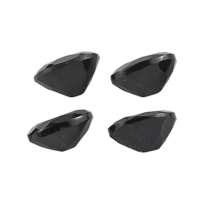 7.41 ctw Oval Cut Australian Black Tourmaline Loose Gemstone (Set Of 4) (9x7 mm)