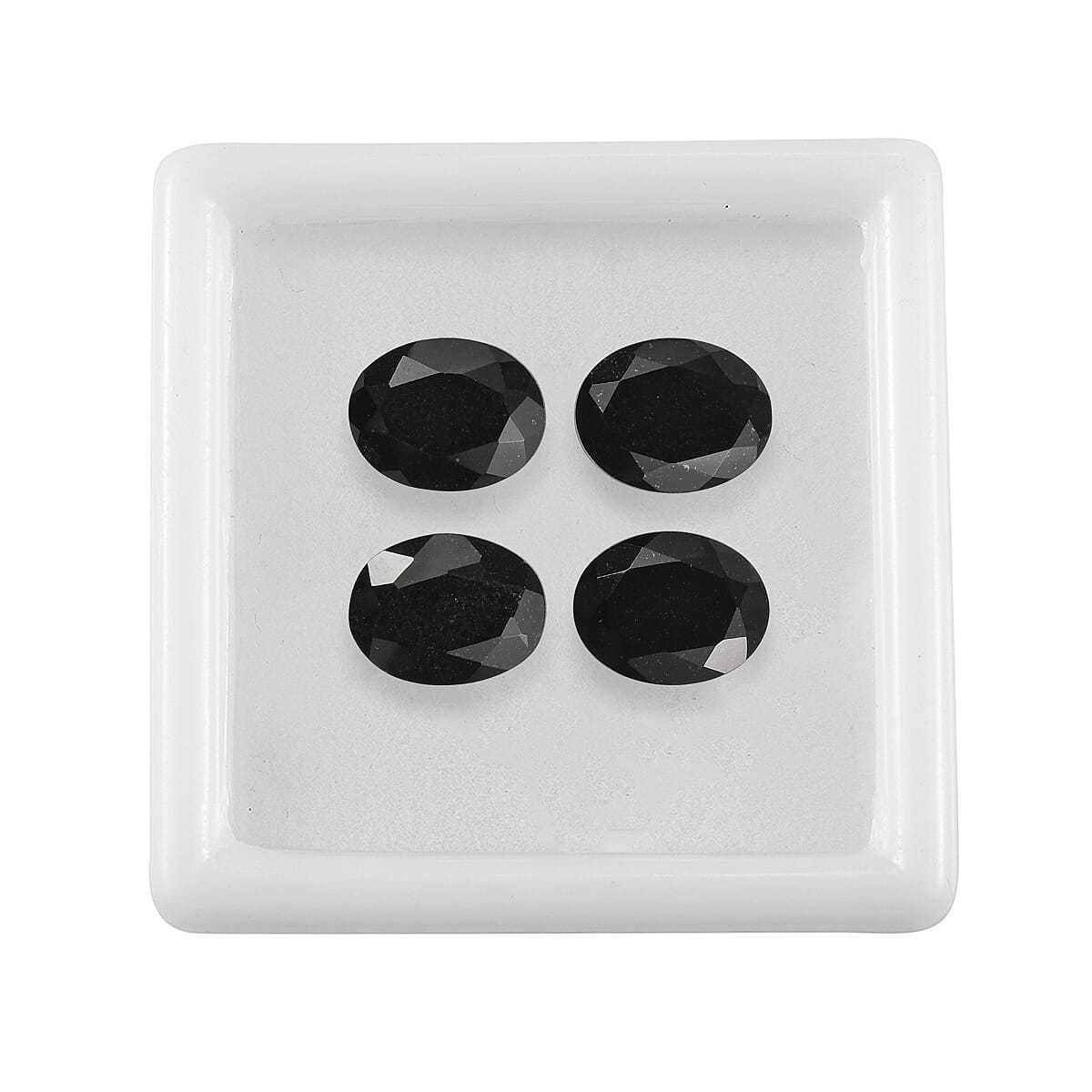 7.41 ctw Oval Cut Australian Black Tourmaline Loose Gemstone (Set Of 4) (9x7 mm)