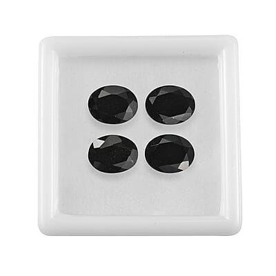 7.41 ctw Oval Cut Australian Black Tourmaline Loose Gemstone (Set Of 4) (9x7 mm)