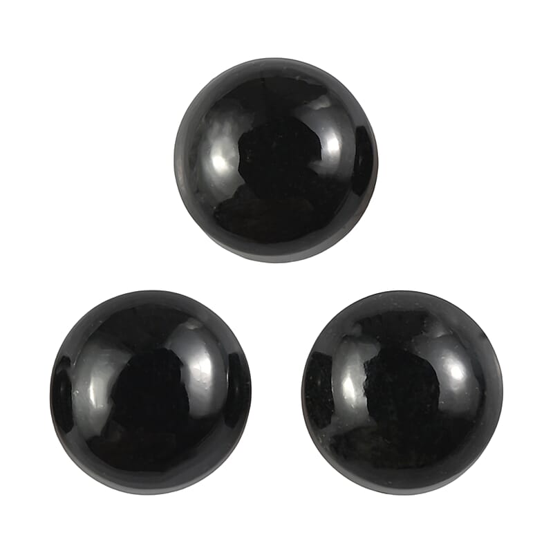 2.63 ctw Round Cut Australian Black Tourmaline Loose Gemstone (Set Of 3) (6 mm)