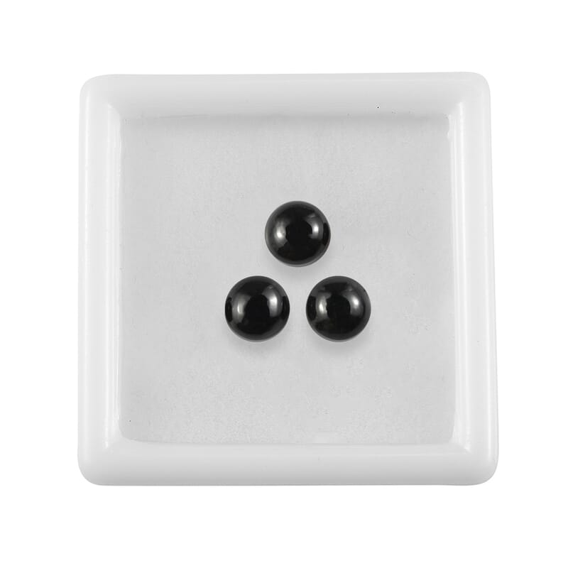 2.63 ctw Round Cut Australian Black Tourmaline Loose Gemstone (Set Of 3) (6 mm)