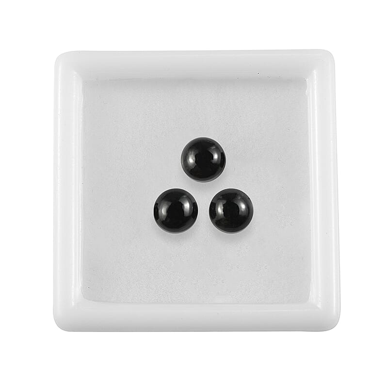 2.63 ctw Round Cut Australian Black Tourmaline Loose Gemstone (Set Of 3) (6 mm)