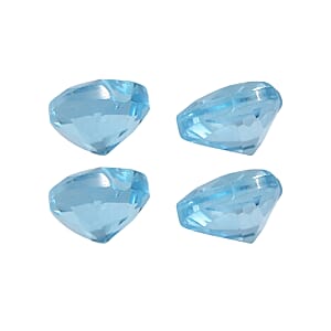 1.11 ctw Heart Cut Blue Topaz Loose Gemstones (Set Of 4) (4 mm)