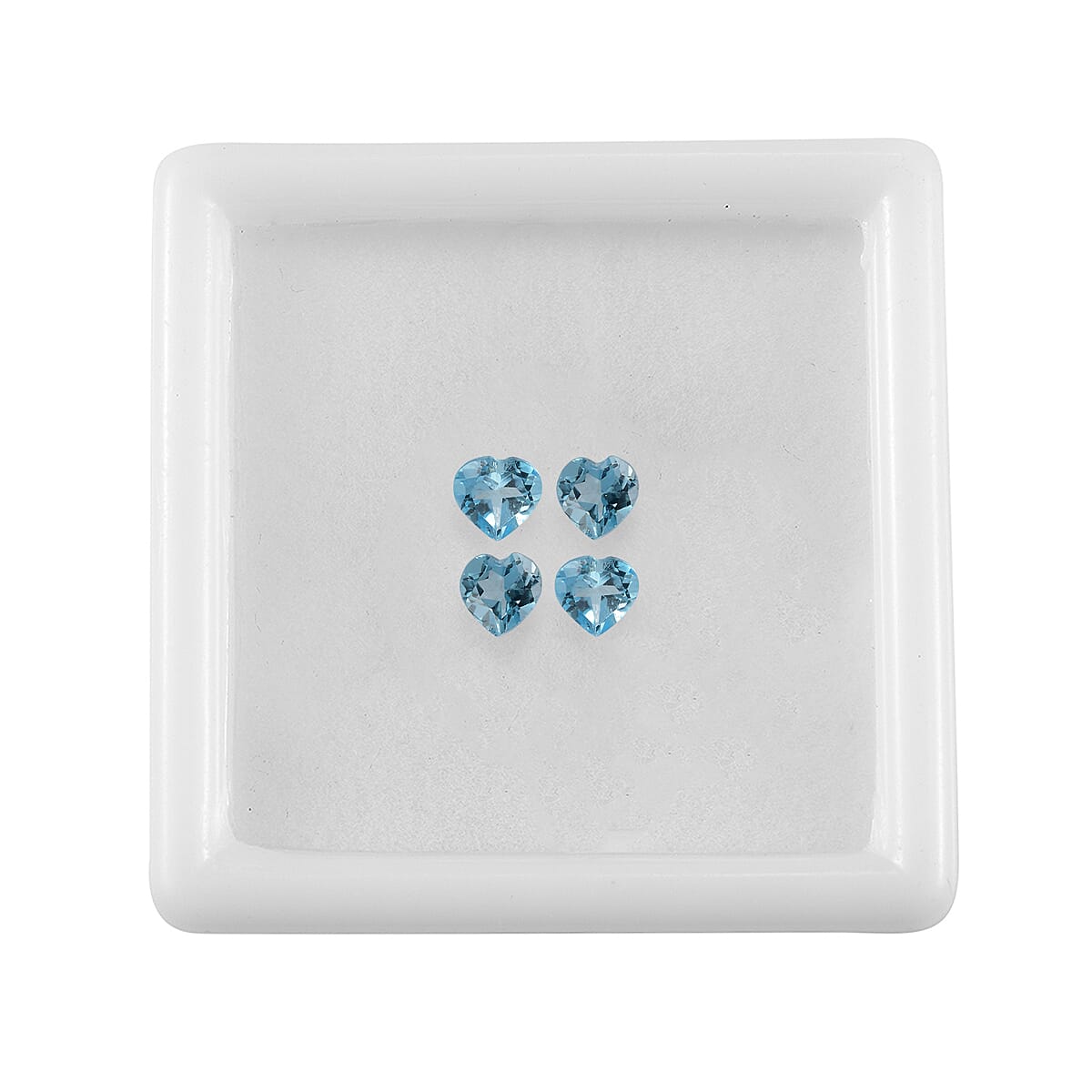 1.11 ctw Heart Cut Blue Topaz Loose Gemstones (Set Of 4) (4 mm) image number 2