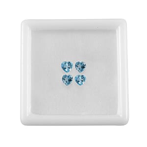 1.11 ctw Heart Cut Blue Topaz Loose Gemstones (Set Of 4) (4 mm)