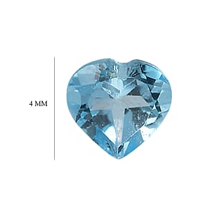 1.11 ctw Heart Cut Blue Topaz Loose Gemstones (Set Of 4) (4 mm)