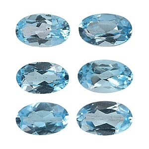 1.54 ctw Oval Cut Blue Topaz Loose Gemstones (Set Of 6) (5x3 mm)