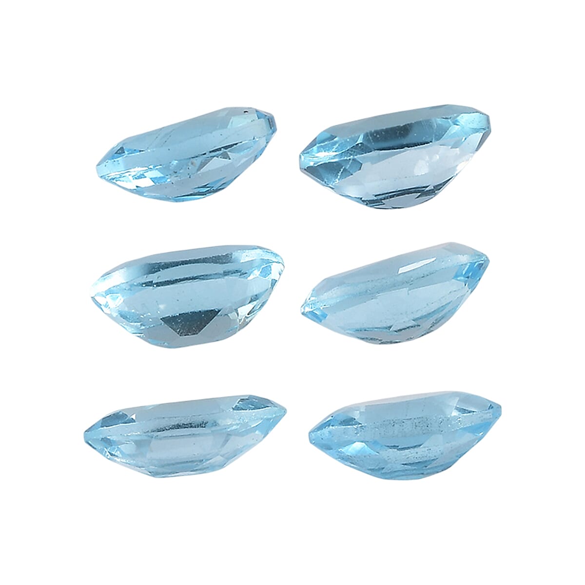 1.54 ctw Oval Cut Blue Topaz Loose Gemstones (Set Of 6) (5x3 mm) image number 1
